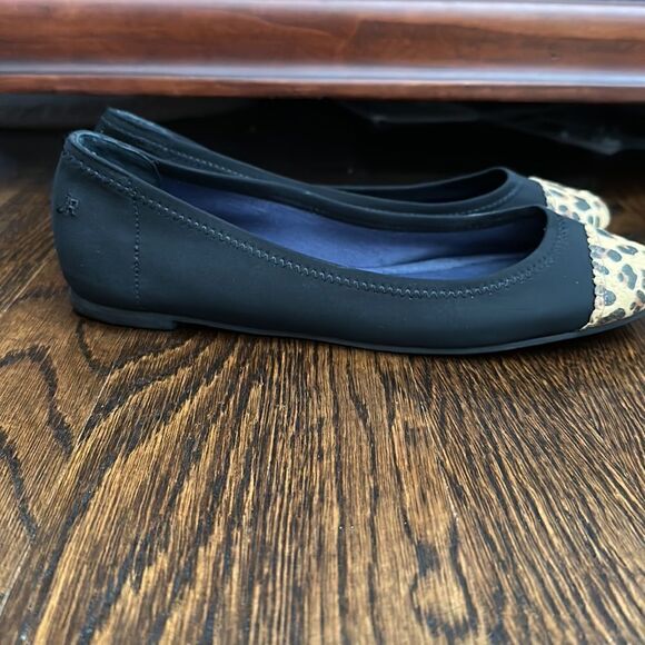 Jack Rogers Bree Ballet Flat in Black w/ Leopard Toes - Size 8.5 - Picture 6 of 13